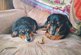F&S Gift Store custom pet portrait! original painting 1 dog or cat - painting hand made. dogs, cats, animal, canvas, oil.