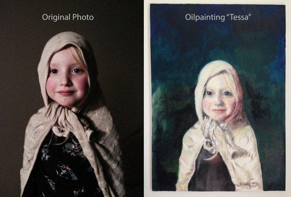 Personalized Oil Painting From Photos, handcraft art on Canvas-Show Case RHC102067-30
