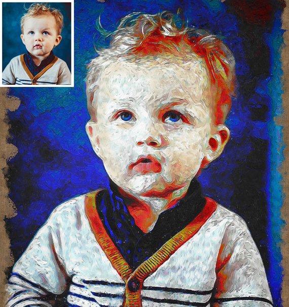 Personalized Oil Painting From Photos, handcraft art on Canvas-Show Case DBI102174-24
