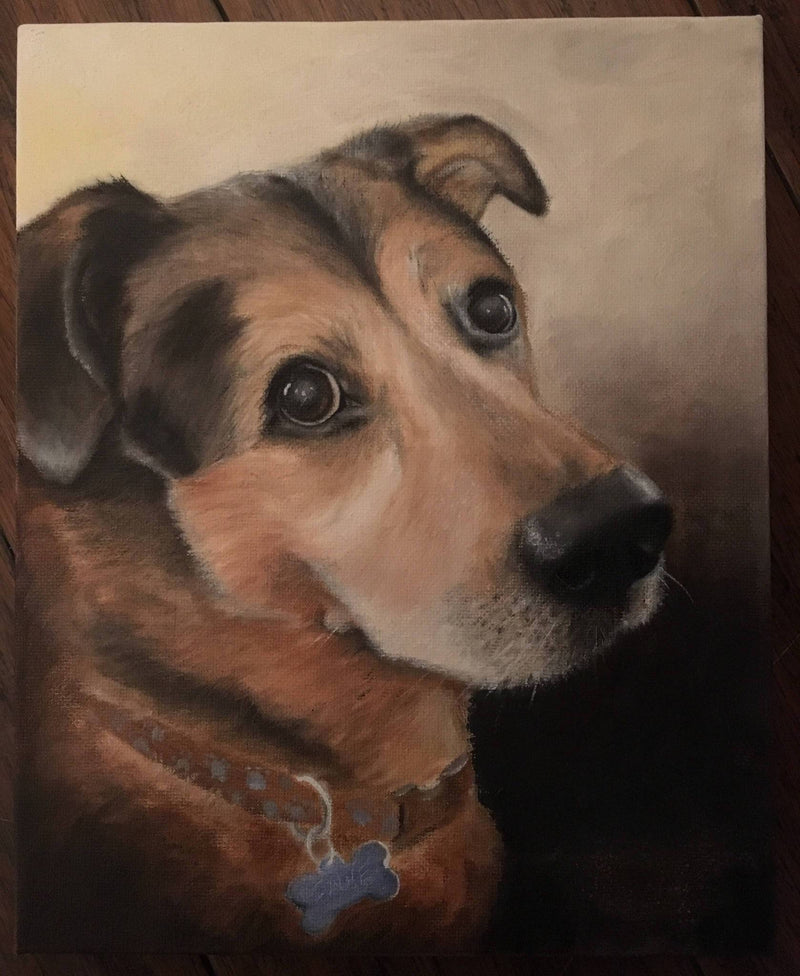 F&S Gift Store Hand Painted Oil Pet Portrait 8x10, wife to husband gift idea, girlfriend to boyfriend gift idea, cyber week personalized art