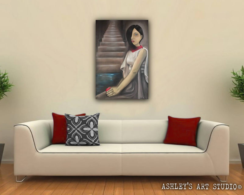 F&S Gift Store Persephone Oil Painting ORIGINAL 24" x 36" Hand Painted