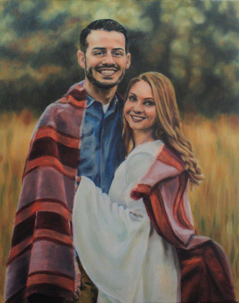 F&S Gift Store Custom Oil Portrait Painting, two subject