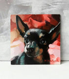 F&S Gift Store Custom pet portrait Black dog painting original art Personalized gift dog portrait Small picture animal art canvas painting doggy artwork