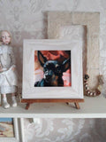 F&S Gift Store Custom pet portrait Black dog painting original art Personalized gift dog portrait Small picture animal art canvas painting doggy artwork