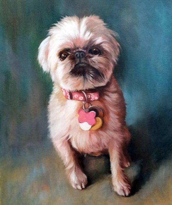 F&S Gift Store Oil portrait, Doddy portrait, original painting, anima painting ,pet portrait, oil on canvas, handmade, custom dog portrait, pet painting
