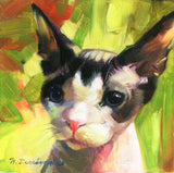 F&S Gift Store Custom oil painted cat portrait painting original canvas illustration pet lover gift kids funny kitten art birthday gift son home decor