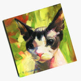 F&S Gift Store Custom oil painted cat portrait painting original canvas illustration pet lover gift kids funny kitten art birthday gift son home decor