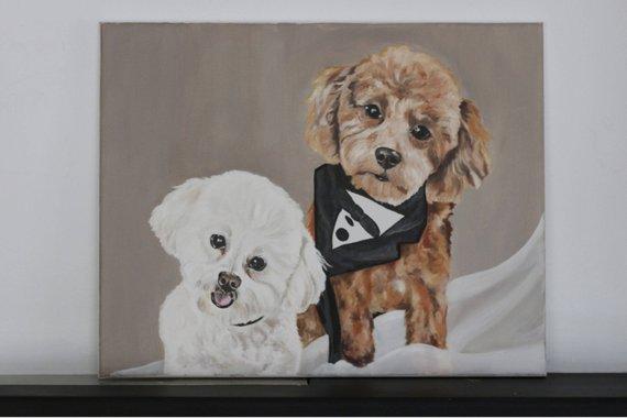 F&S Gift Store Custom dog painting, two dogs, custom pet painting, two subjects, dog painting custom, custom pet portrait, custom dog portrait