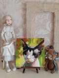 F&S Gift Store Custom oil painted cat portrait painting original canvas illustration pet lover gift kids funny kitten art birthday gift son home decor