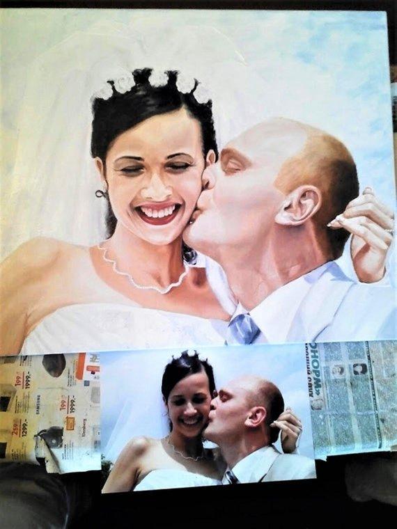Personalized Oil Painting From Photos, handcraft art on Canvas-Show Case QAB102605-36