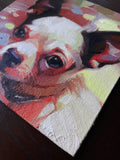 F&S Gift Store Сhihuahua dog art painting custom canvas from photo red Valentines day pet portrait custom oil Rememberence lover gifts for owners wall art