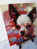 F&S Gift Store Сhihuahua dog art painting custom canvas from photo red Valentines day pet portrait custom oil Rememberence lover gifts for owners wall art