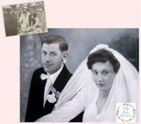 F&S Gift Store Wedding Custom Oil Painting from Old Vintage Photo. Custom Hand Painting. Vintage wedding. Custom Commission art. Restoration to Painting