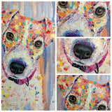 F&S Gift Store Dog oil painting custom Colorful dog on canvas Pet portrait from photo Personalized painting Dog impasto art From photo to painting Dog art