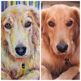 F&S Gift Store Dog oil painting custom Colorful dog on canvas Pet portrait from photo Personalized painting Dog impasto art From photo to painting Dog art