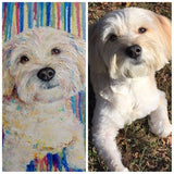 F&S Gift Store Dog oil painting custom Colorful dog on canvas Pet portrait from photo Personalized painting Dog impasto art From photo to painting Dog art