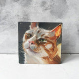F&S Gift Store Custom pet portrait Wood cat art oil wall hanging red cat loss gift animal illustration personalized cat lover gift cat memorial painting