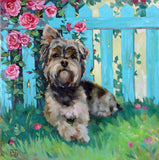 F&S Gift Store Yorkshire Terrier art oil painting portrait Terrier of a dog by photo Collectible portrait of a pet gift to his wife art Yorkshire Terrier