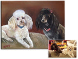 F&S Gift Store Double (two pets on one canvas) Portraits in Oils - Hand Painted From Your Photos - various sizes (not framed)