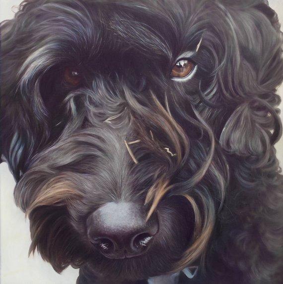 F&S Gift Store Pet Portrait - Oil Painting - Pet Painting - DOG PORTRAIT - Custom Portrait - Labradoodle Painting - Unique Gift