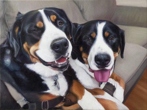 F&S Gift Store Pet Portrait - Oil Painting - Pet Painting - DOG PORTRAIT - Custom Portrait - Labradoodle Painting - Unique Gift