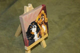 F&S Gift Store Custom TWO Pet Portrait Painting on Miniature Canvas - Art Magnet