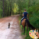 F&S Gift Store Custom Painted Equine Portraits - Horse and Rider Portrait - Horse Painting from your Photo - Portraits by NC
