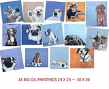 F&S Gift Store BIG Sale Lot of 14 Paintings at 90-off / Art for Veterinarians. Art Veterinary Hospitals. Veterinary Decor. Custom Pet Portraits. / 90% off