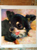 F&S Gift Store Hand Painted Custom Dog Oil Painting (paint pet or animal from photo), Commission Portrait Painting