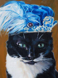 F&S Gift Store Feathered Felines, custom cat paintings, pet portrait oil paintings by puci 10x12"