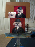 F&S Gift Store Professor Pooch, dog painting in costume, custom pet portrait oil paintings by puci, 10x10"