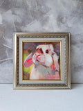 F&S Gift Store Custom pet portrait Bunny art framed canvas painting Rabbit oil original to order from photo in frame Nursery wall art Easter Gift friend