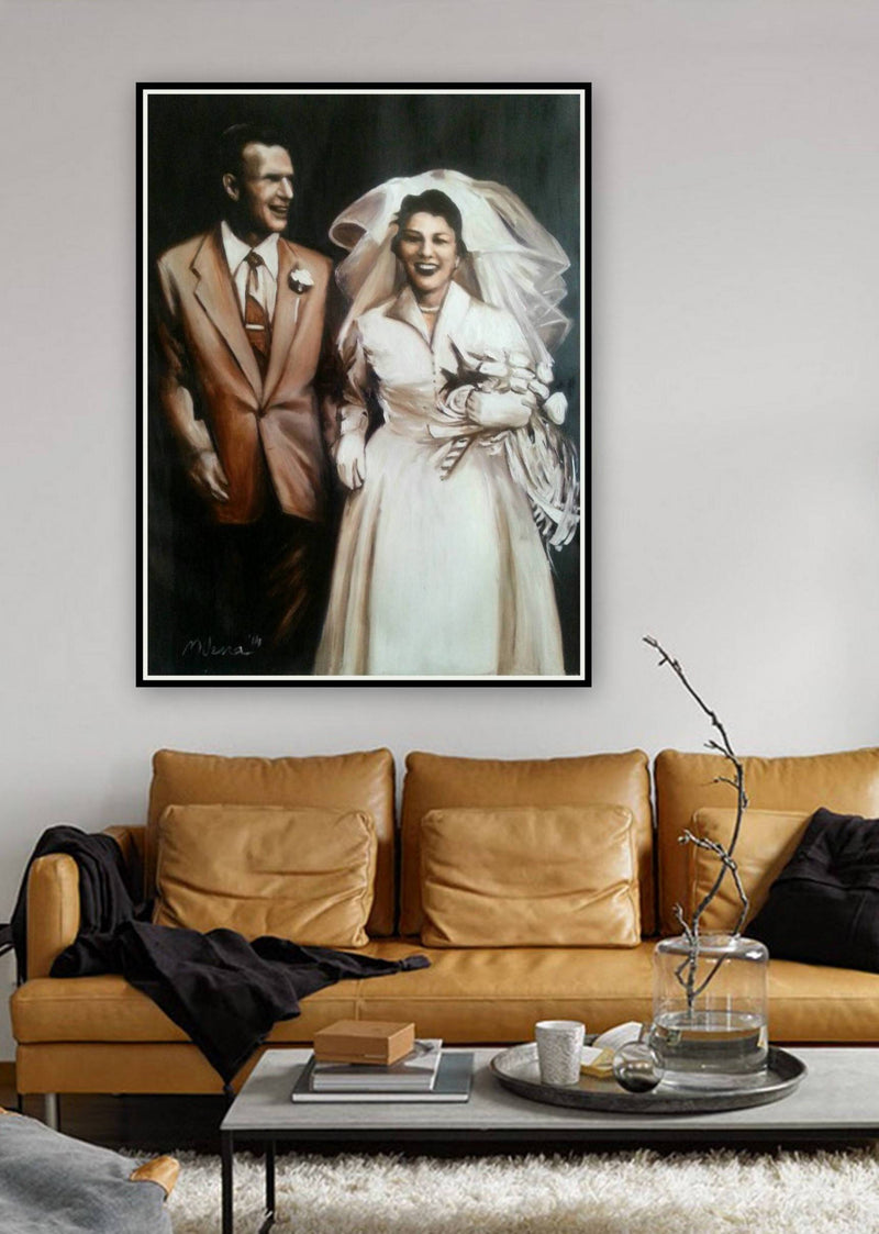Personalized Oil Painting From Photos, handcraft art on Canvas-Show Case REO102393-24