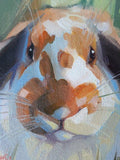 F&S Gift Store Custom pet portrait Orange bunny rabbit oil painting on canvas Rabbit portrait custom canvas art Easter gift Nursery wall decor For children