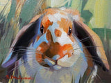 F&S Gift Store Custom pet portrait Bunny art framed canvas painting Rabbit oil original to order from photo in frame Nursery wall art Easter Gift friend
