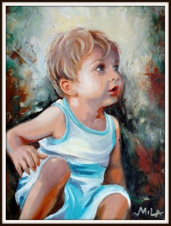 Personalized Oil Painting From Photos, handcraft art on Canvas-Show Case NCR102391-30