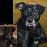 F&S Gift Store Custom Pet Portrait, oil painting on canvas, Dog Portrait, Pet Painting, oil painting on canvas. 50% DEPOSIT. Handmade Custom pet portrait.
