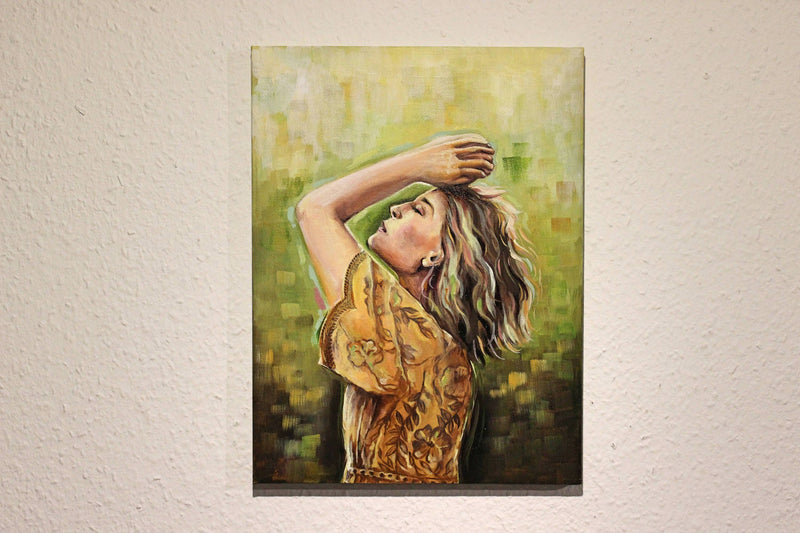 F&S Gift Store Oil Painting on Canvas - "Breathe", Contemporary Art, Woman Painting, Portrait