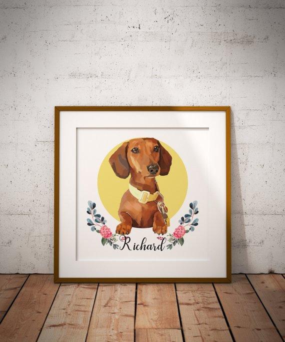 F&S Gift Store Dog Portrait From Photo Pet Portrait Dog Painting Custom Dog Art Dog Lover Gift Mother Day Digital Art Oil Painting Watercolor Art Print