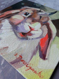 F&S Gift Store Unicorn bunny oil painting on canvas in frame Rabbit portrait custom canvas framed art Easter gift Nursery wall decor For children