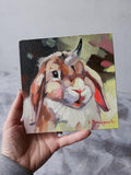 F&S Gift Store Unicorn bunny oil painting on canvas in frame Rabbit portrait custom canvas framed art Easter gift Nursery wall decor For children