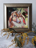 F&S Gift Store Unicorn bunny oil painting on canvas in frame Rabbit portrait custom canvas framed art Easter gift Nursery wall decor For children