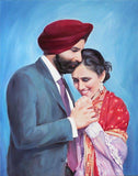 F&S Gift Store Anniversary Gift - Custom Portrait on Canvas from Your Photos - Hand Painted Oil on Canvas