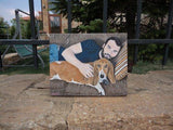 F&S Gift Store Man with dog, Boy with dog, Custom Portrait, Pet painting, Anniversary gift, Wall decor, Face portrait, Custom pet portrait, Girl with dog
