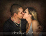 F&S Gift Store Custom Portrait - Custom Couple Portrait, Personalized Digital Portrait, Bride & Groom, Engagement, Anniversary, Valentine's Day Painting