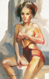 F&S Gift Store Custom portrait Nude oil painting Nude art Original painting Women art figure Nude girl portrait Small painting