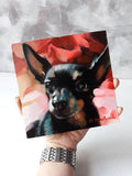 F&S Gift Store Custom pet portrait Black dog painting original art Personalized gift dog portrait Small picture animal art canvas painting doggy artwork