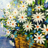 F&S Gift Store Basket of flowers Original Oil Painting , Modern Art , Wall Art , Pop Art , Photorealism , Impressionism , Funk Art , Art Movement