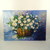 F&S Gift Store Basket of flowers Original Oil Painting , Modern Art , Wall Art , Pop Art , Photorealism , Impressionism , Funk Art , Art Movement