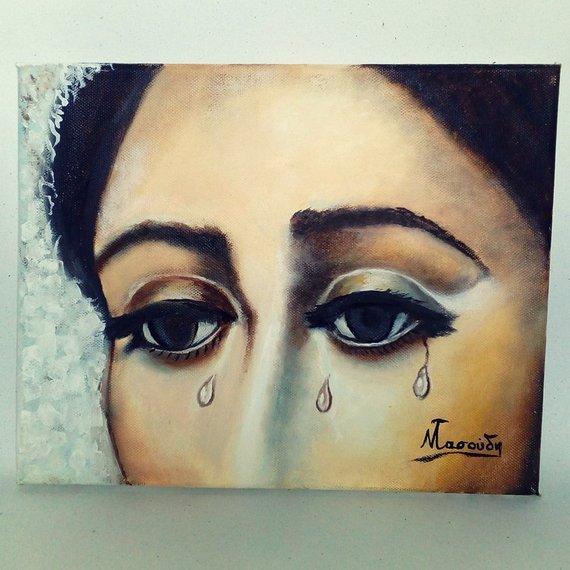 F&S Gift Store The Cry Original Oil Painting Portrait , Narrative Art , Expressionism painting , Modern Art , Impressionism , Photorealism , Surrealism